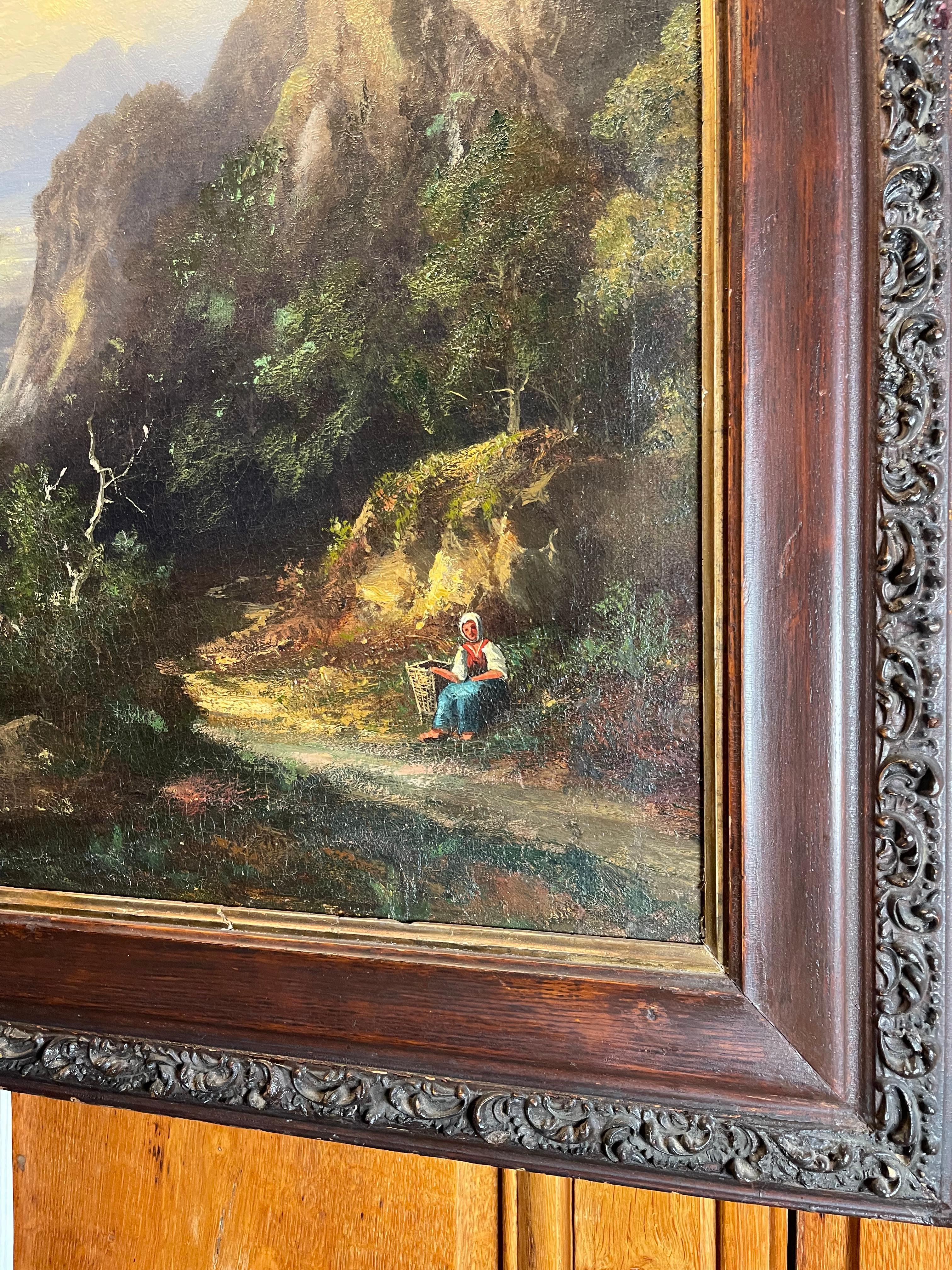 Amerikanisches Gemälde, Hudson River School, Öl auf Leinwand (19. Jahrhundert) im Angebot