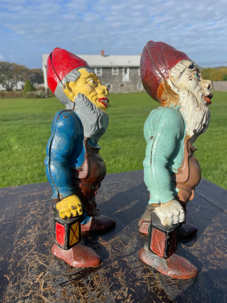 American Pair Garden Gnomes Good Luck Garden Guardians, Keeper of Keys For Sale at 1stDibs