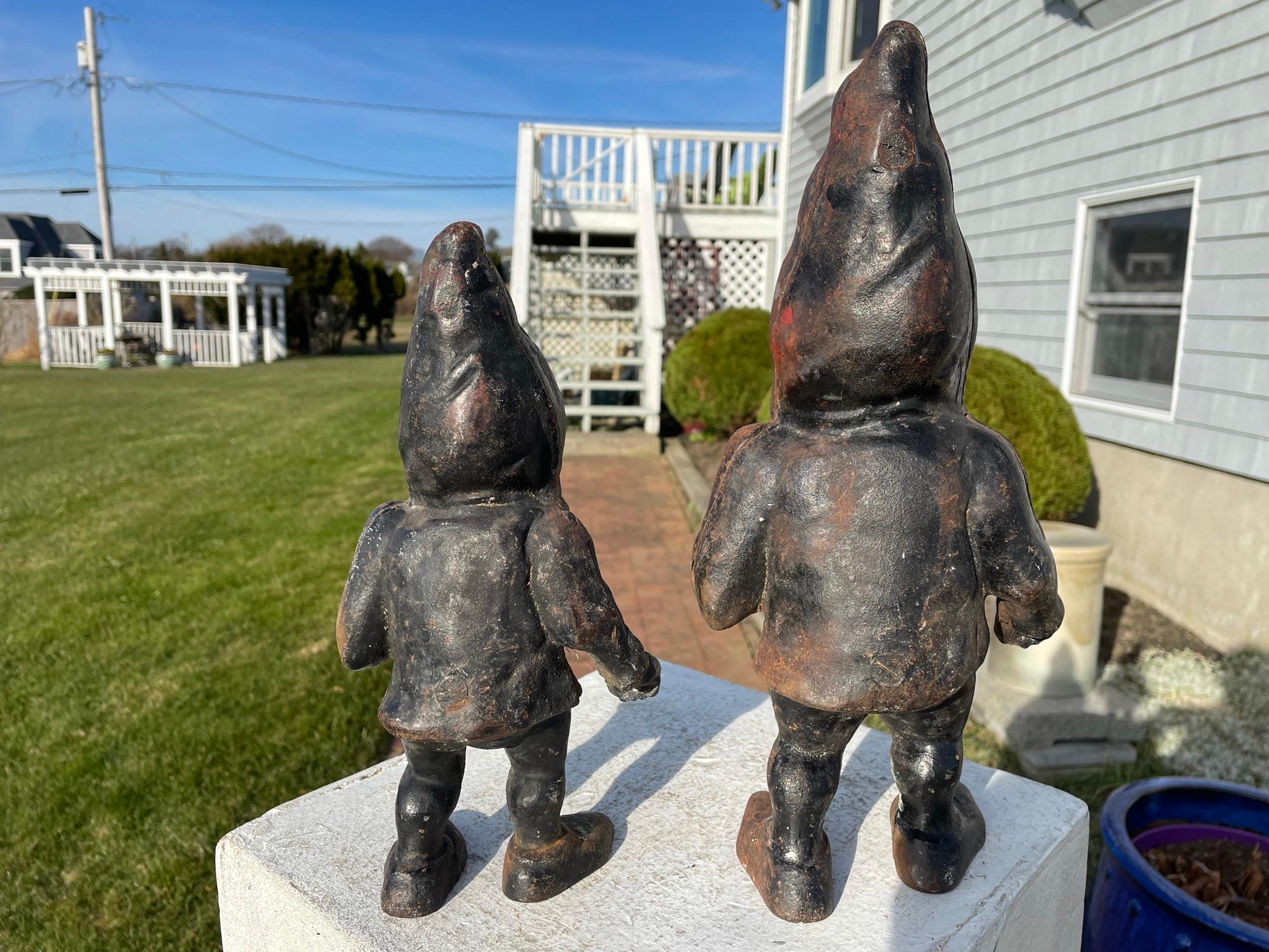 American Pair Garden Gnomes Good Luck Legendary Sculptures 2