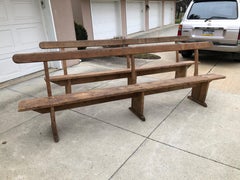 American Pair of Baroque Shoe Foot Moravian Meeting House Benches, circa 1750