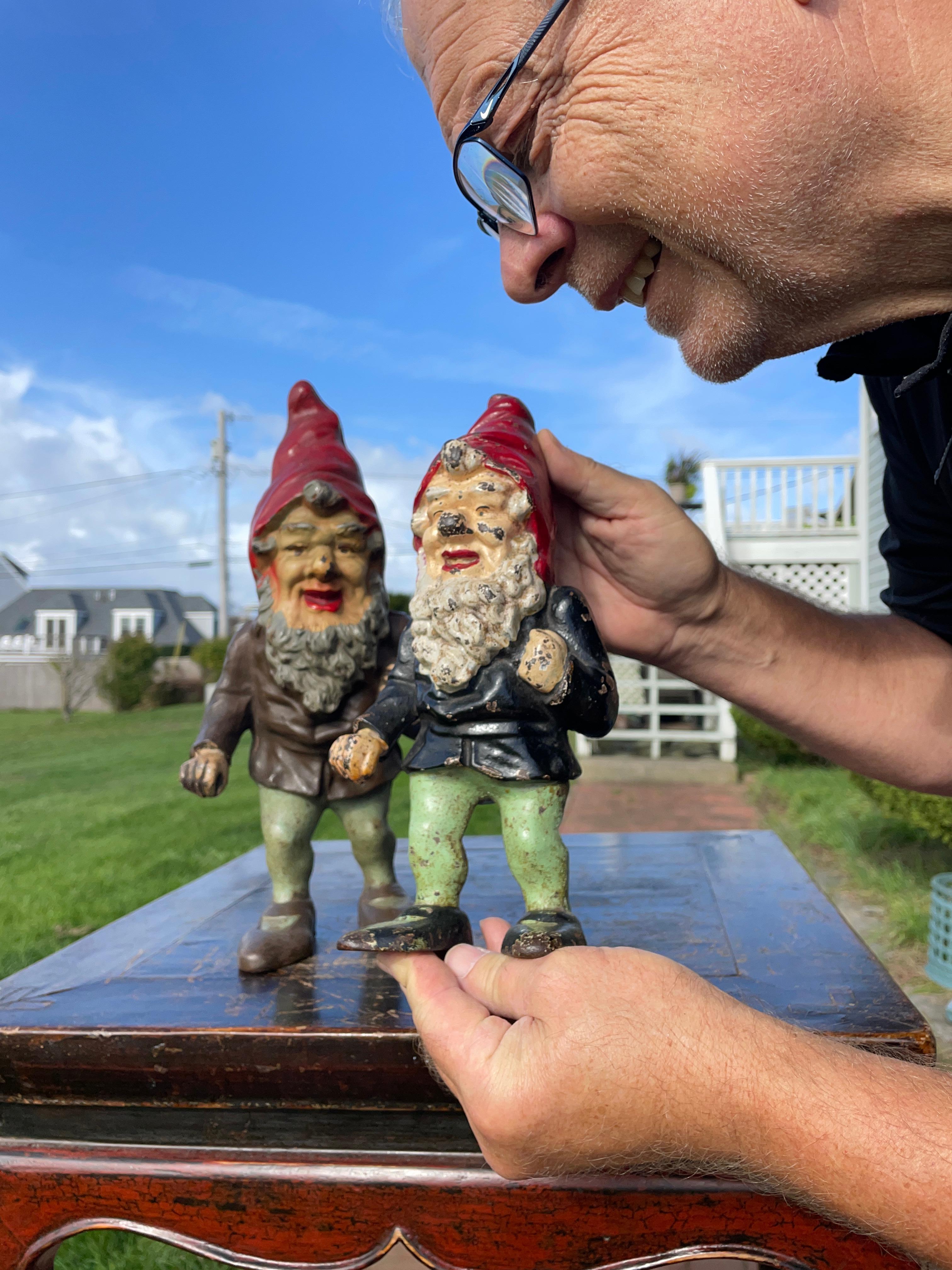 Nostalgic opportunity- a time for joy.

America's friendly gnomes- a rare pair (2) of Happy Garden Legends.

Since the early part of the 20th century, American gardeners have been infatuated with these loveable garden gnomes.
No wonder why, as