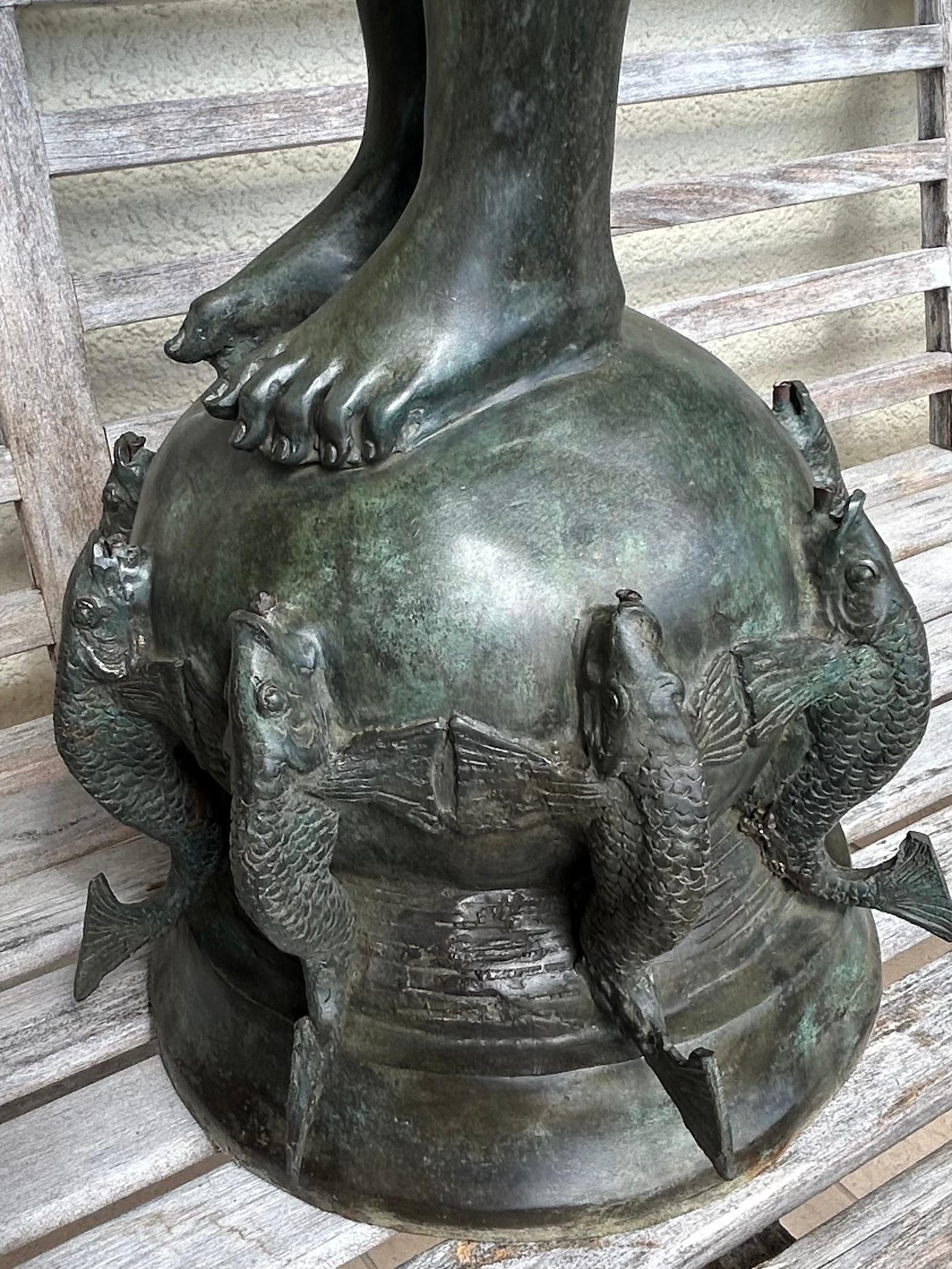 American  Pan of Rohallion bronze fountain For Sale 7