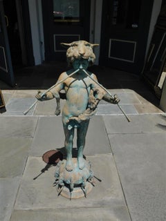 American Pan of Rohallion Bronze Fountain with Two Pipes and Fish Spouts, C 1890