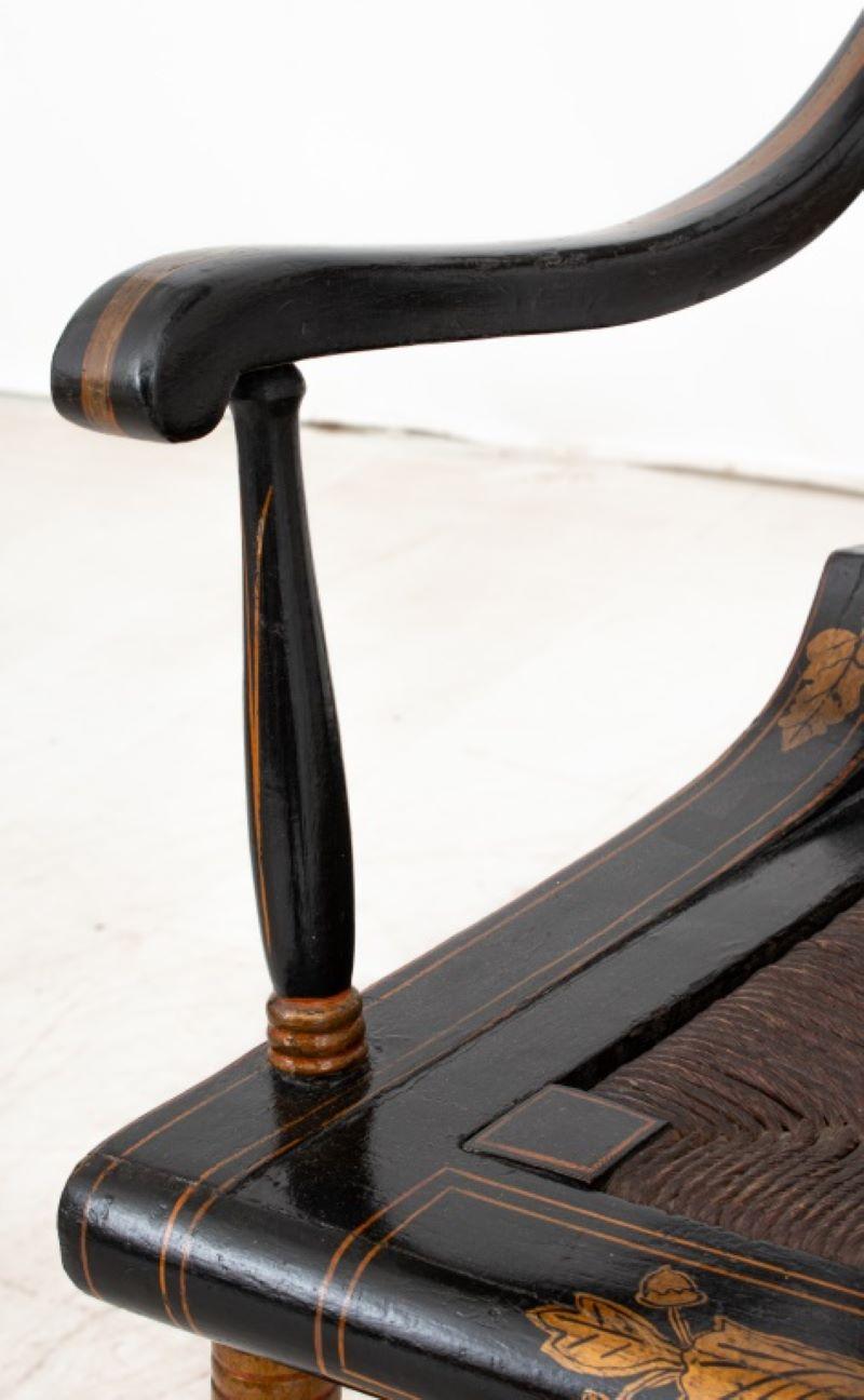 American Parcel-Gilt Ebonized Hitchcock Chair 6