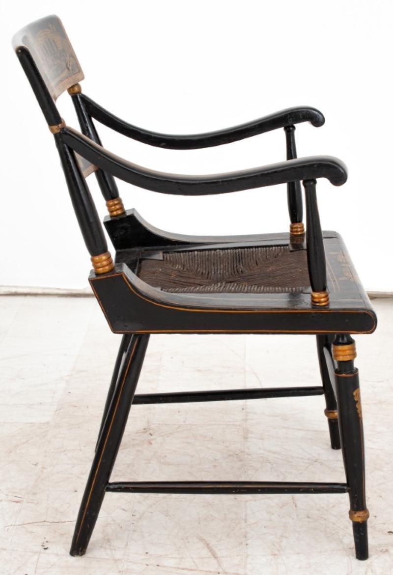Federal American Parcel-Gilt Ebonized Hitchcock Chair