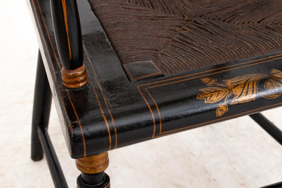 American Parcel-Gilt Ebonized Hitchcock Chair 1