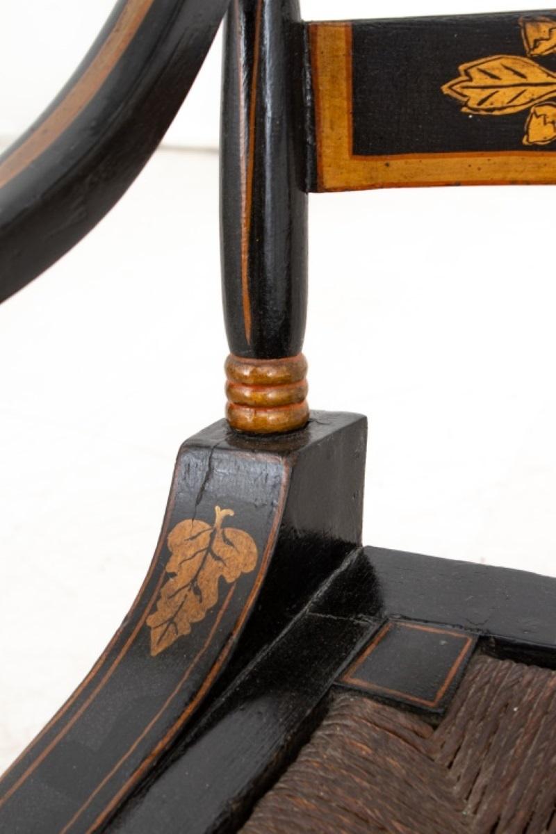 American Parcel-Gilt Ebonized Hitchcock Chair 3