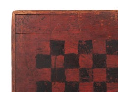 Planche américaine Parcheesi en peinture saumon et noire, vers 1830-1850