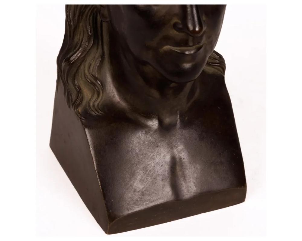 American Patinated Bronze Bust of Benjamin Franklin, C. 1850 3