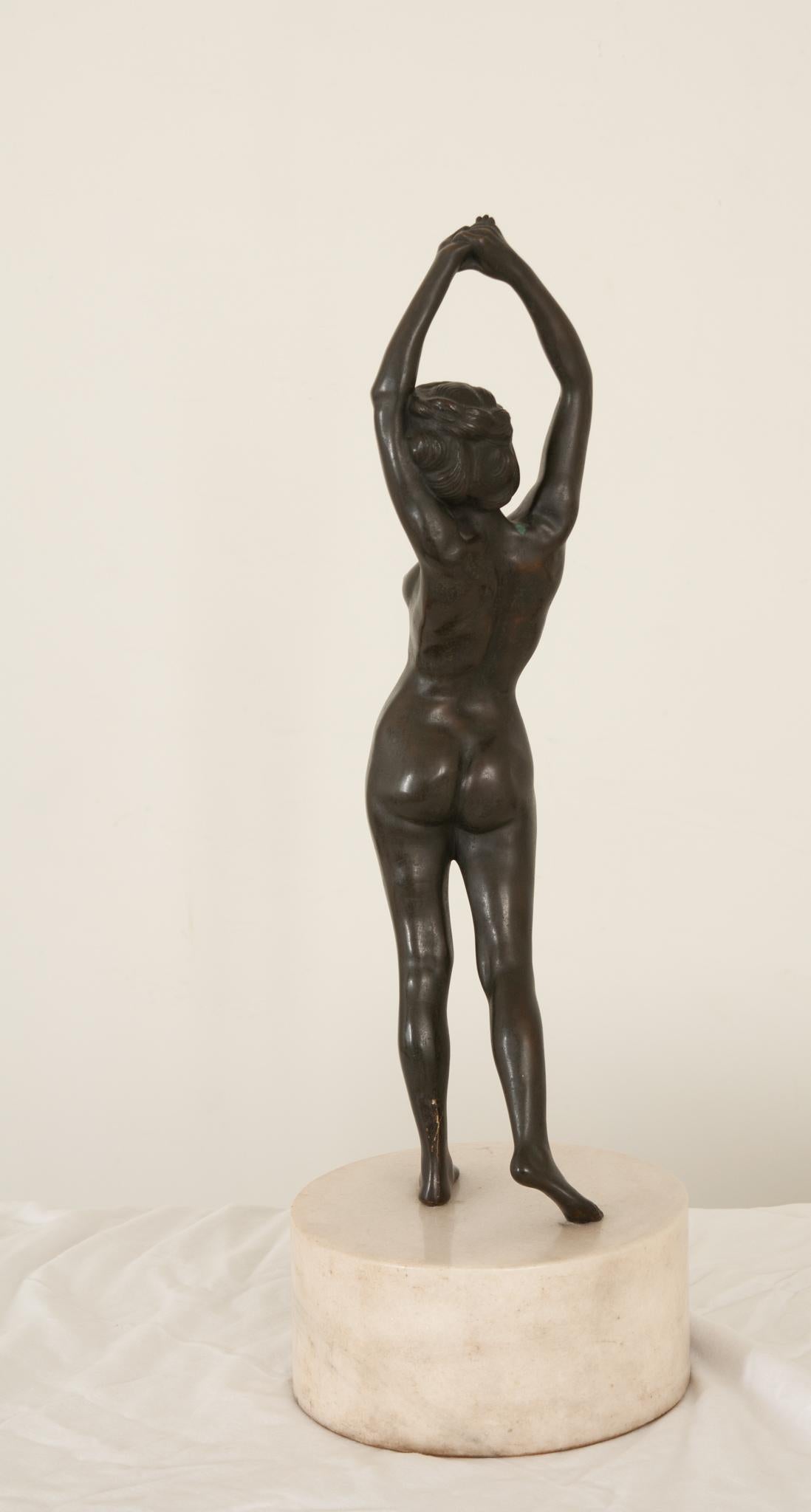 Contemporary American Patinated Bronze of “Greeting the Dawn” For Sale