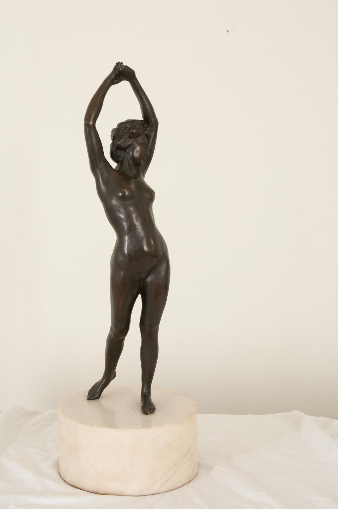 American Patinated Bronze of “Greeting the Dawn” For Sale 1