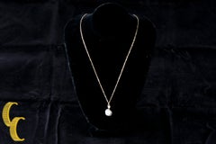 American Pearl 14 Karat Yellow Gold Pendant and Stud Earring Set with Box