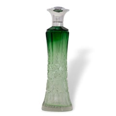 American Perfume Bottle in Glass and Sterling Silver Art Nouveau