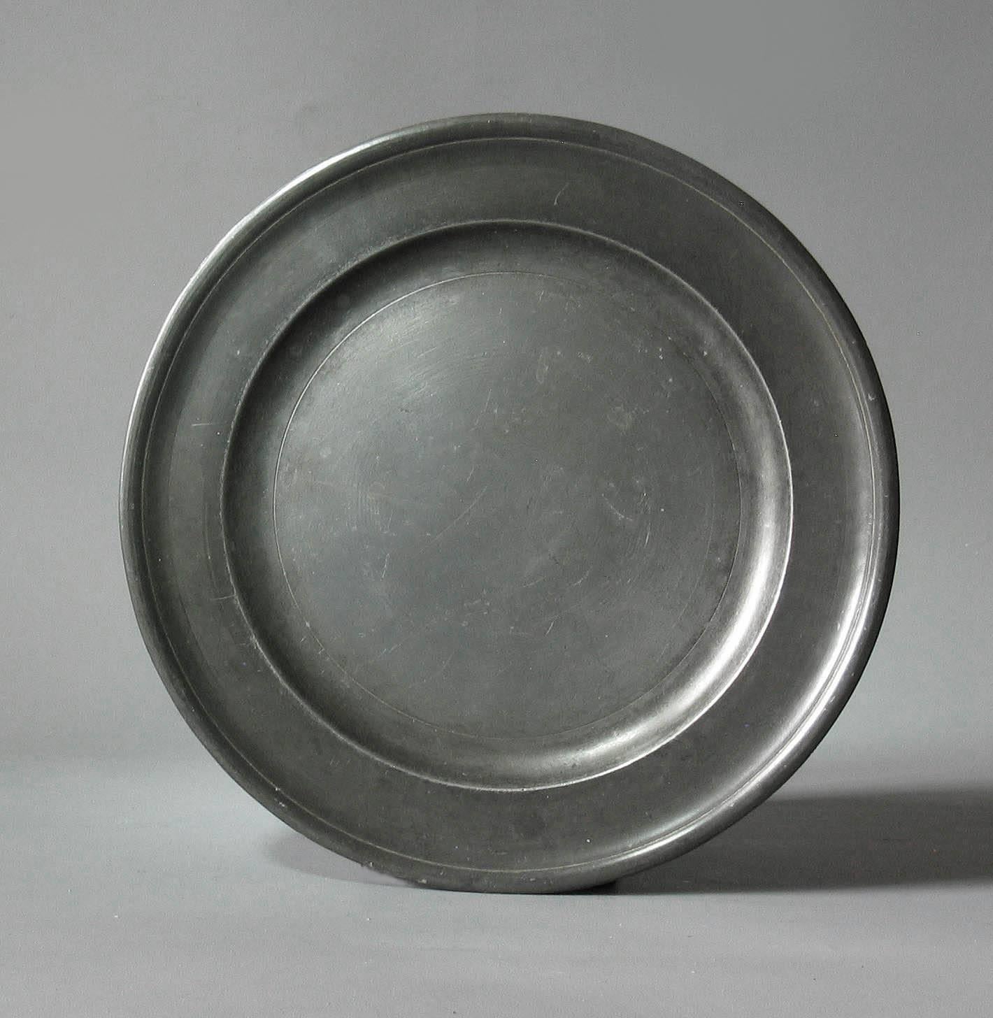 American Pewter Plate by Thomas Danforth III Middletown, Connecticut, 1782-1788 1