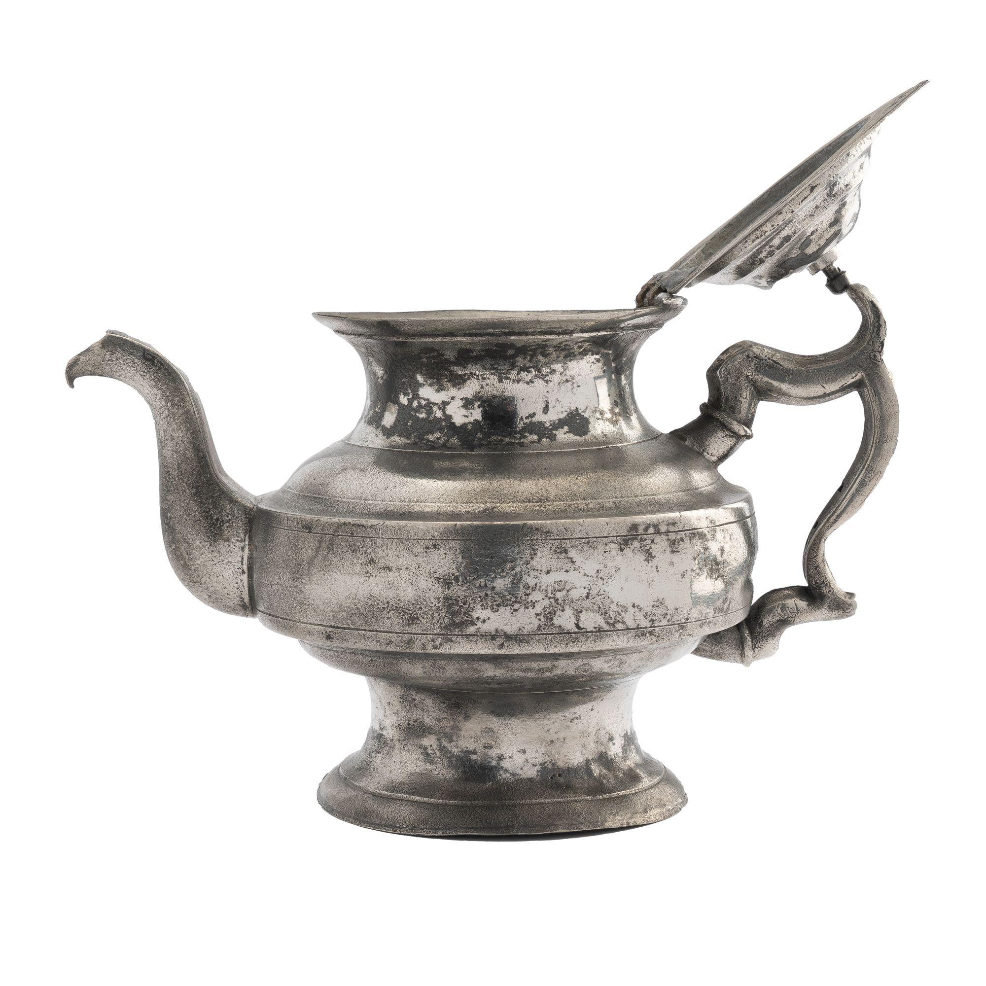 Amerikanischer Zinn-Teekanne, 1820 im Angebot 5