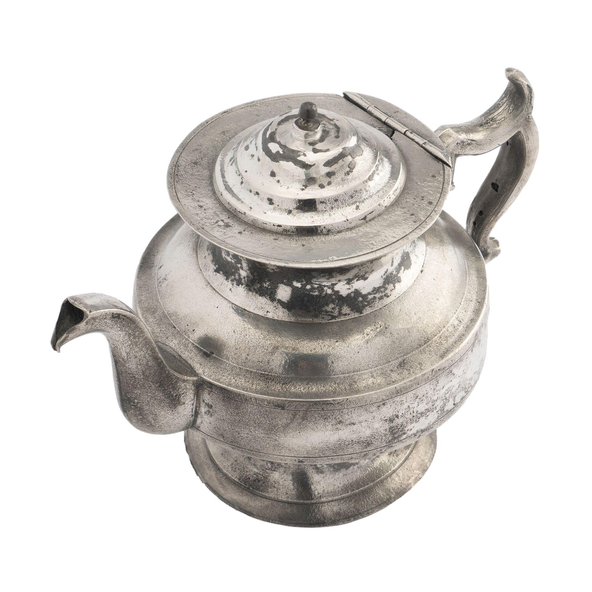 Amerikanischer Zinn-Teekanne, 1820 im Angebot 2