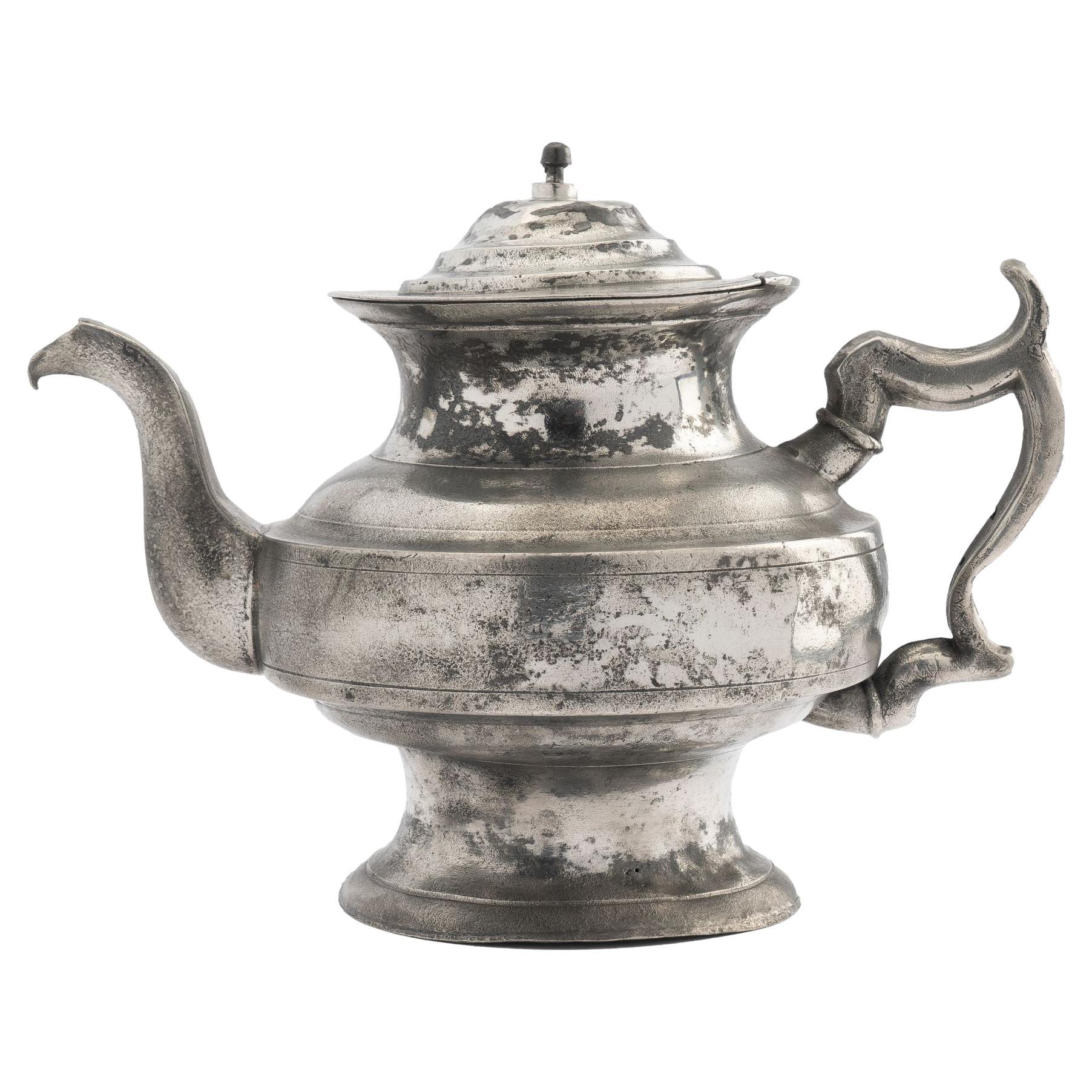 American Pewter Tea Pot, 1820 For Sale