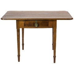 Antique American Pine and Cherry One Drawer Table