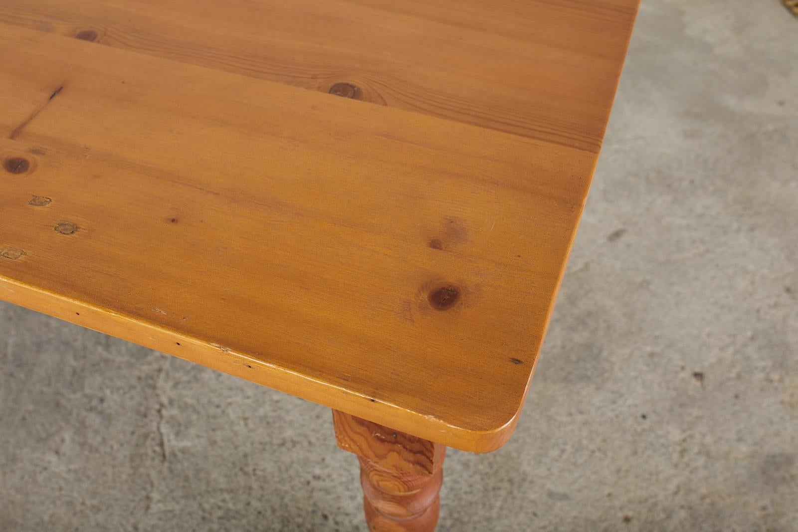 American Pine Country Farmhouse Style Dining Table 5