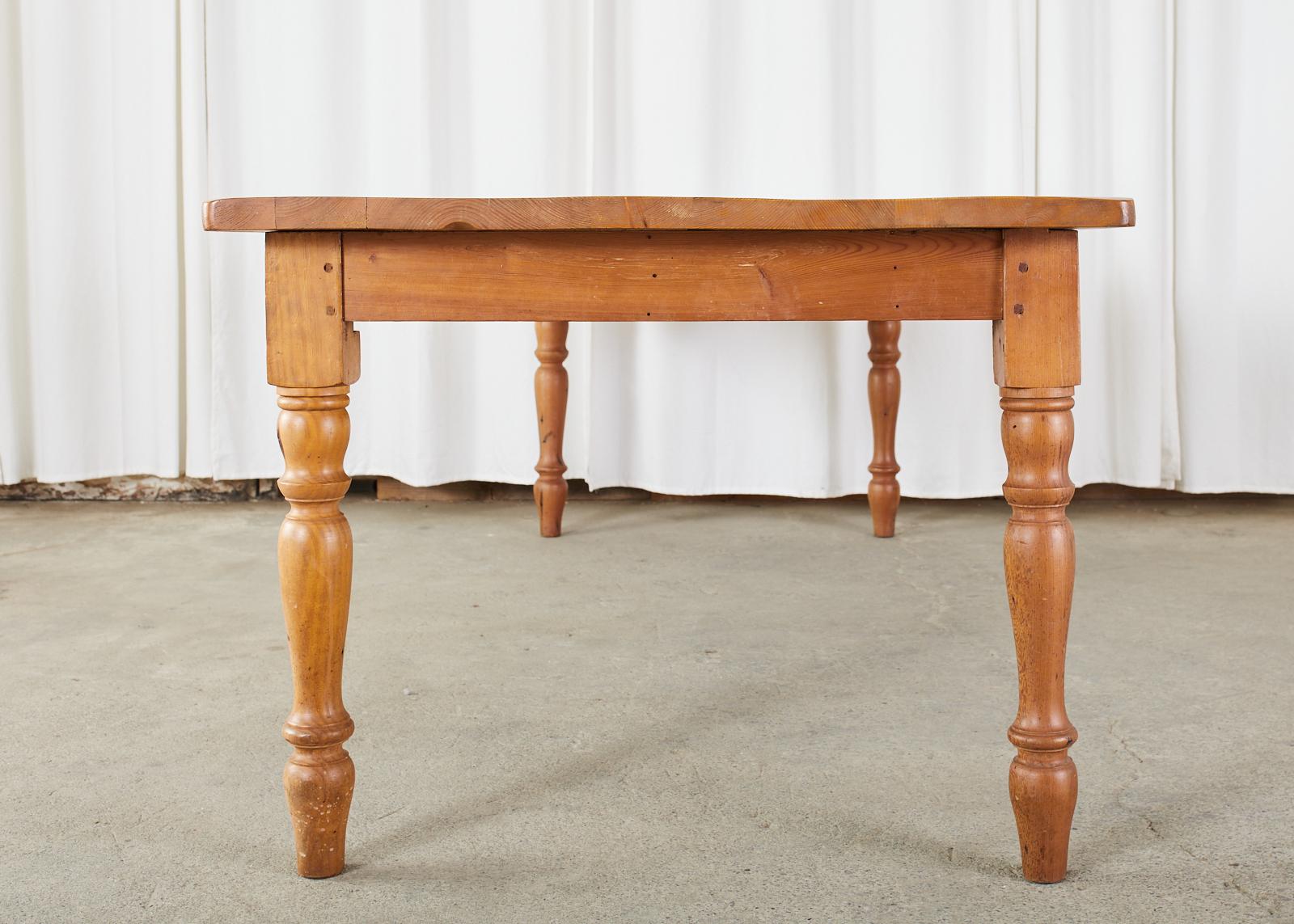 American Pine Country Farmhouse Style Dining Table 9