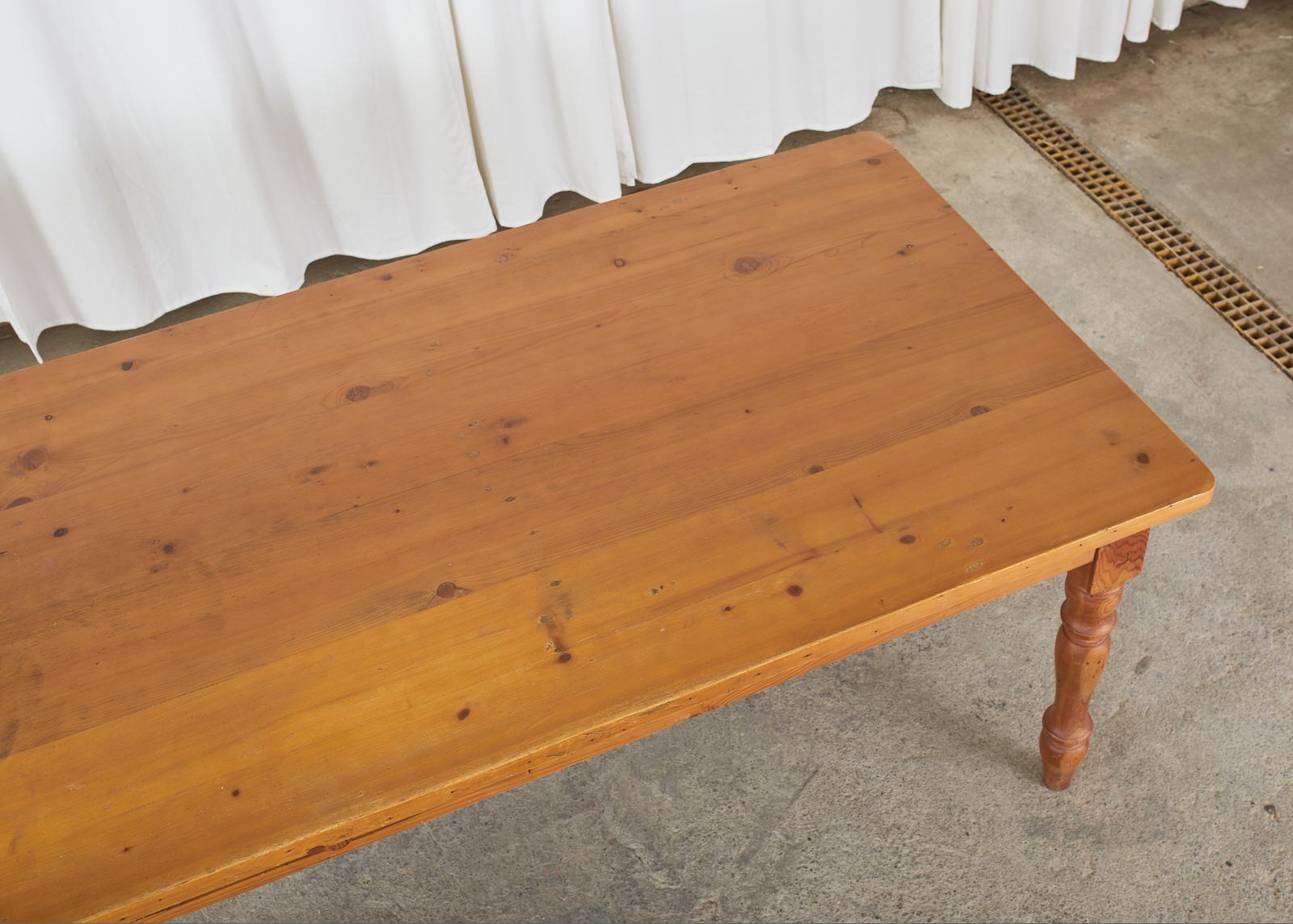 20th Century American Pine Country Farmhouse Style Dining Table