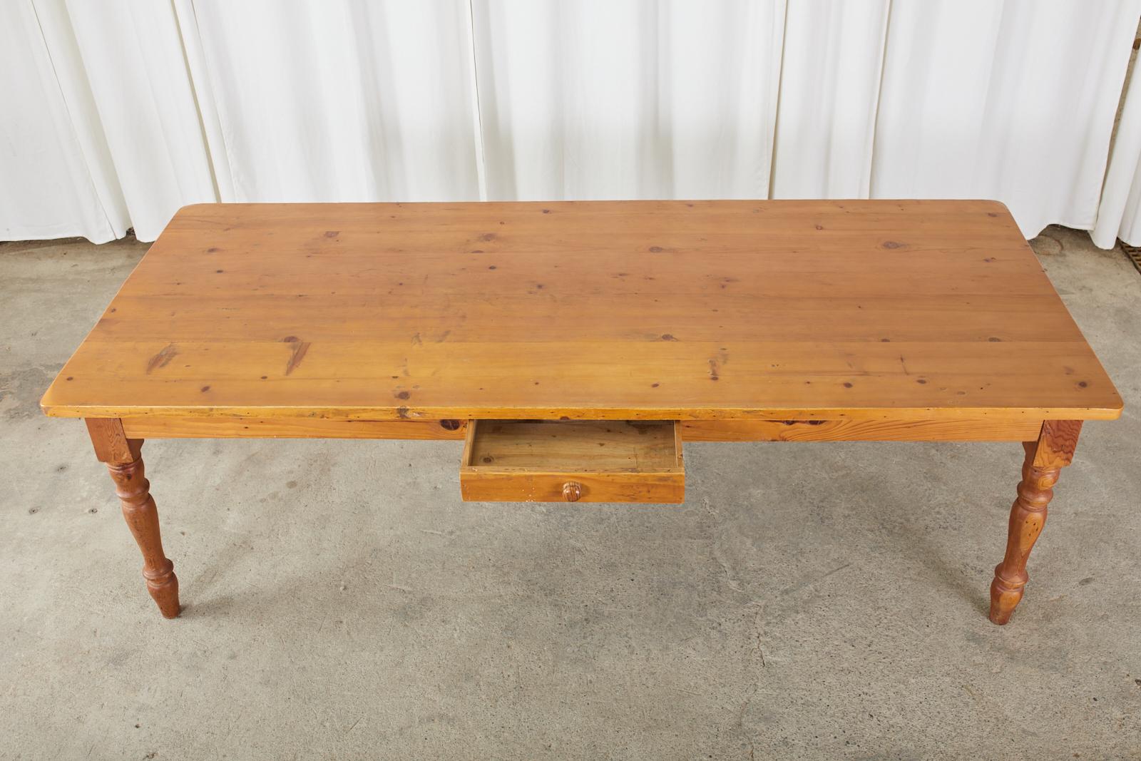 Metal American Pine Country Farmhouse Style Dining Table