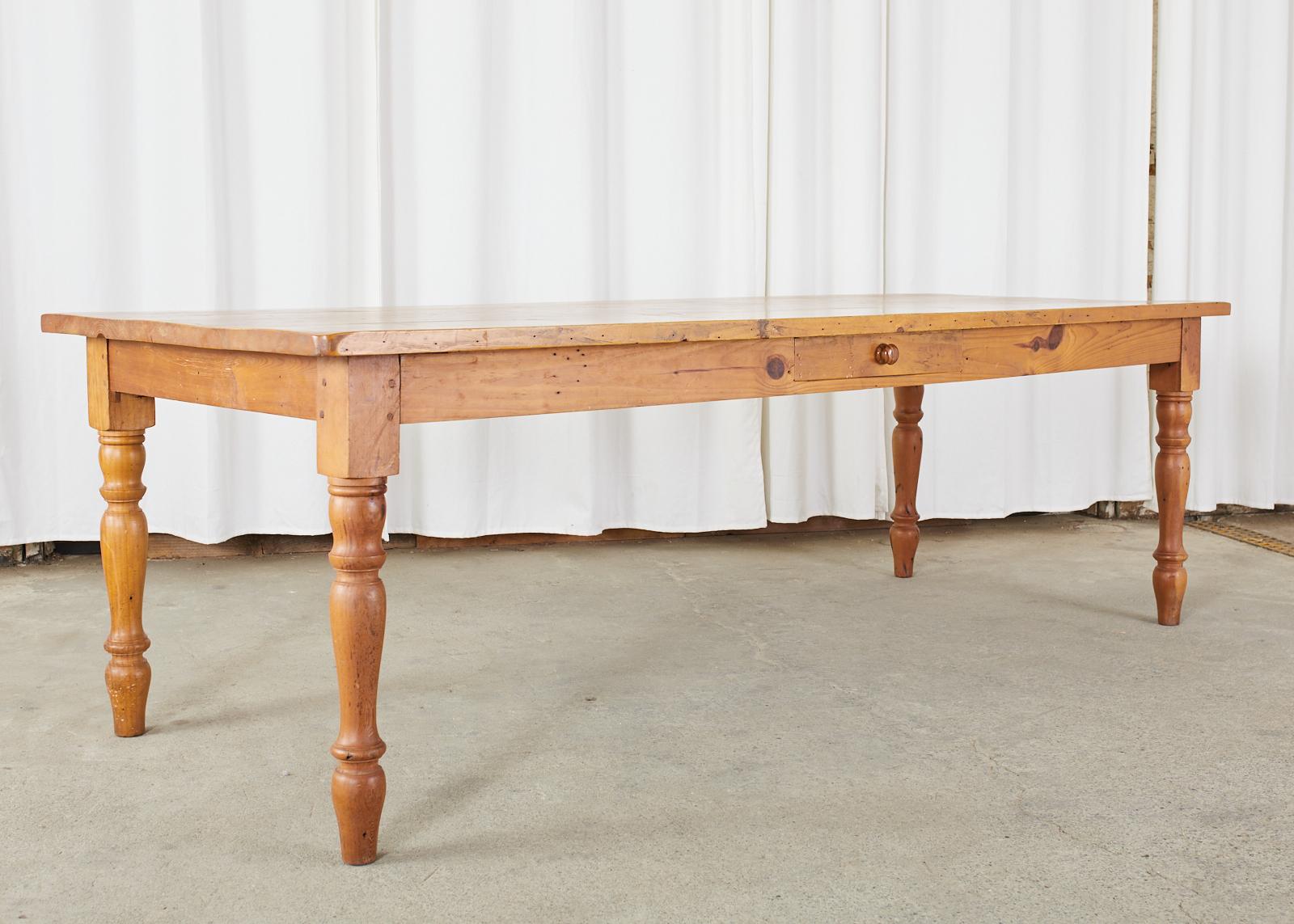 American Pine Country Farmhouse Style Dining Table 1