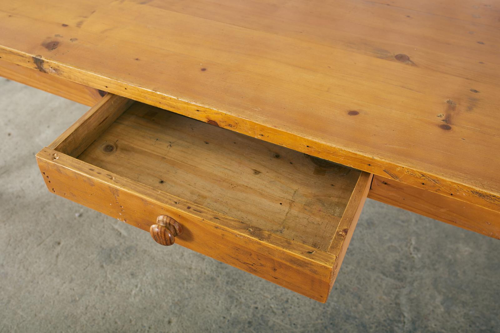 American Pine Country Farmhouse Style Dining Table 2