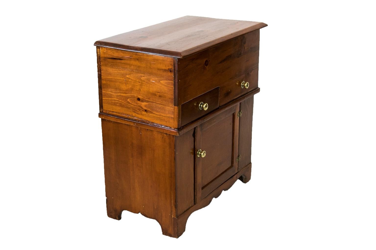 Mid-19th Century American Pine Lift Top Commode For Sale