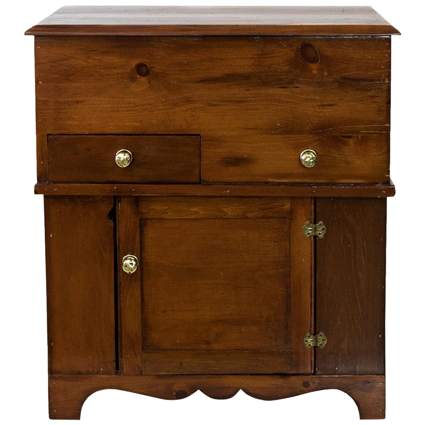 American Pine Lift Top Commode