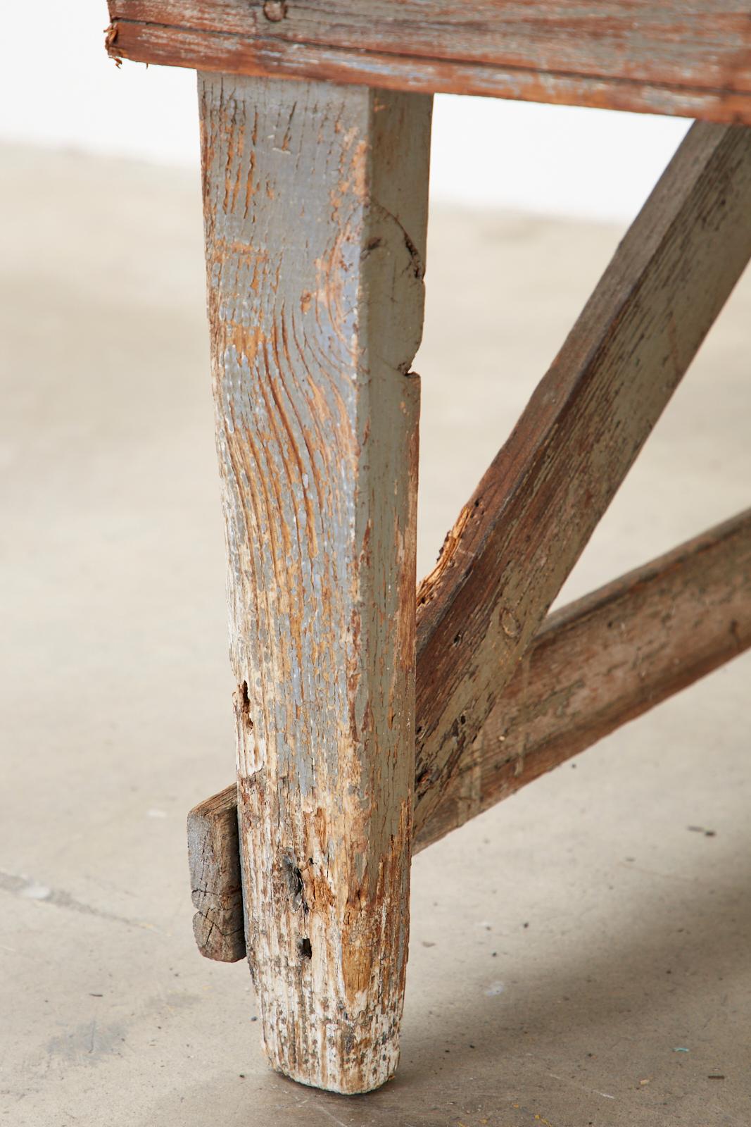 American Pine Primitive Work Table or Coffee Table For Sale 6