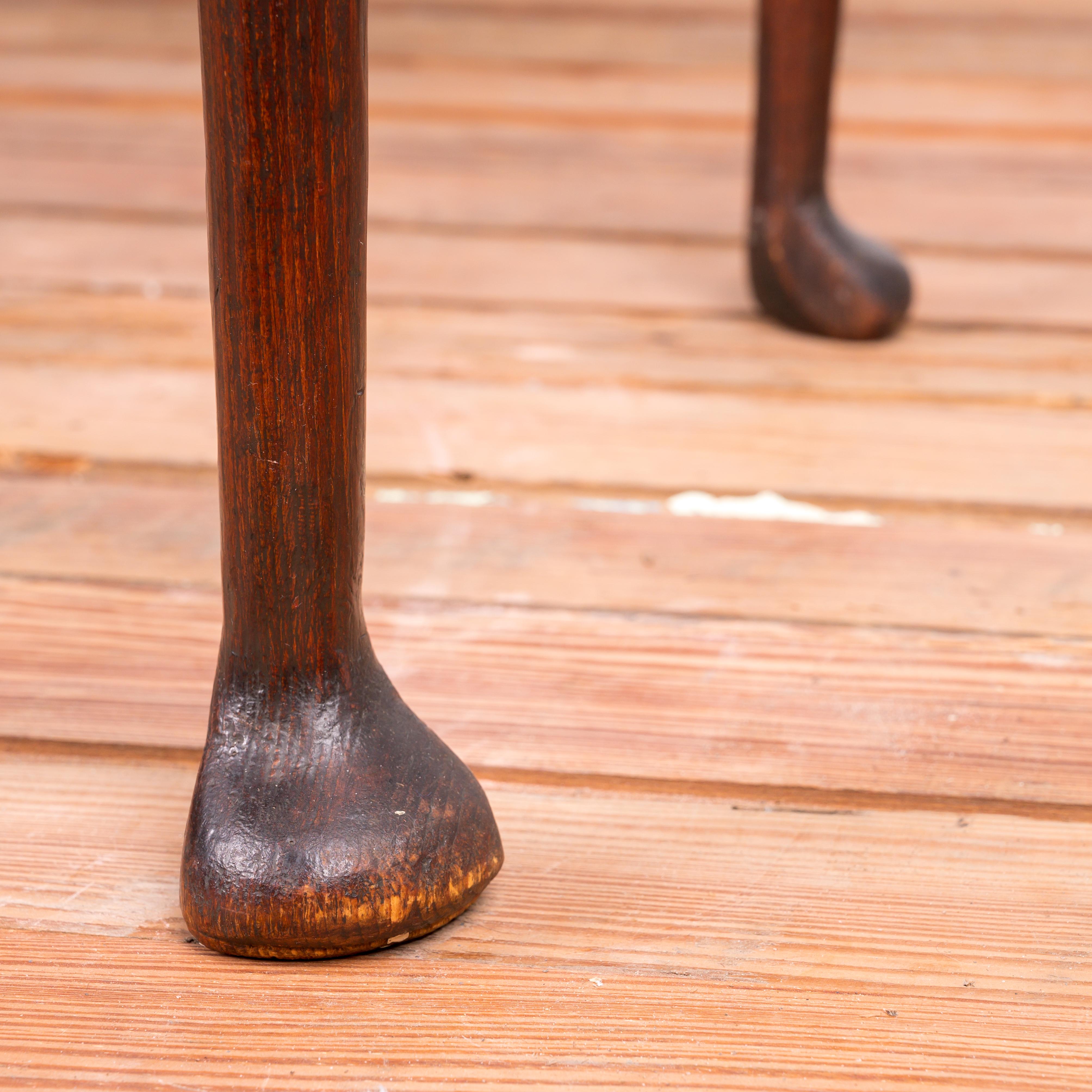 American Pine Scolloped Apron Side Table, 18th Century For Sale 6