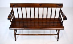 American Pine Spindle Back Deacons Bench