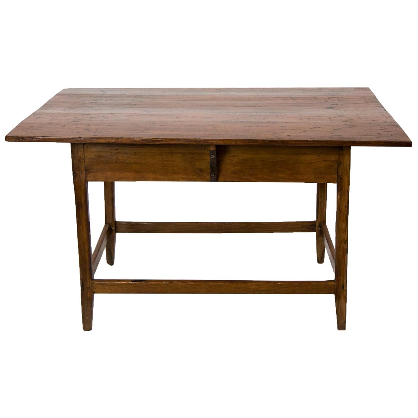  American Pine Stretcher Base Table For Sale