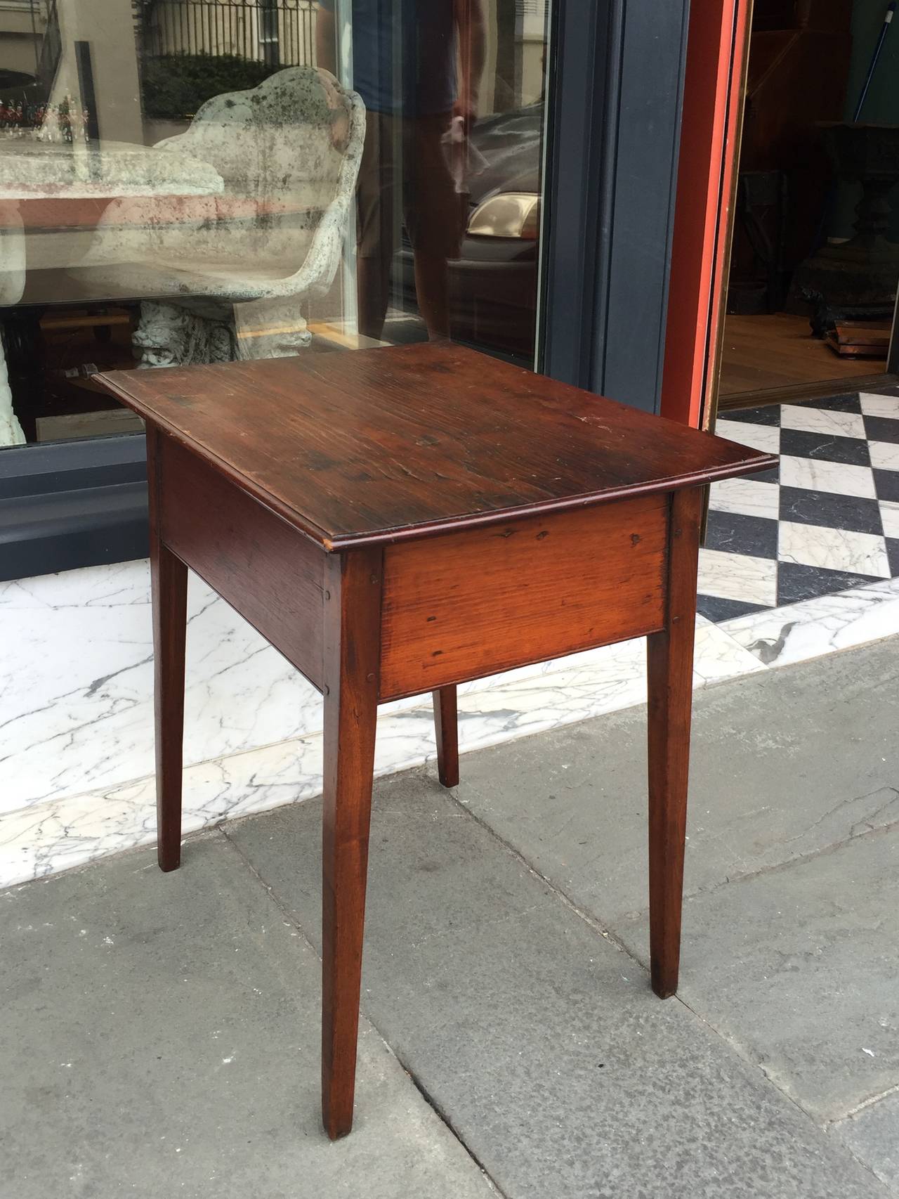 Early 19th Century American Pine Work Table, circa 1800 For Sale