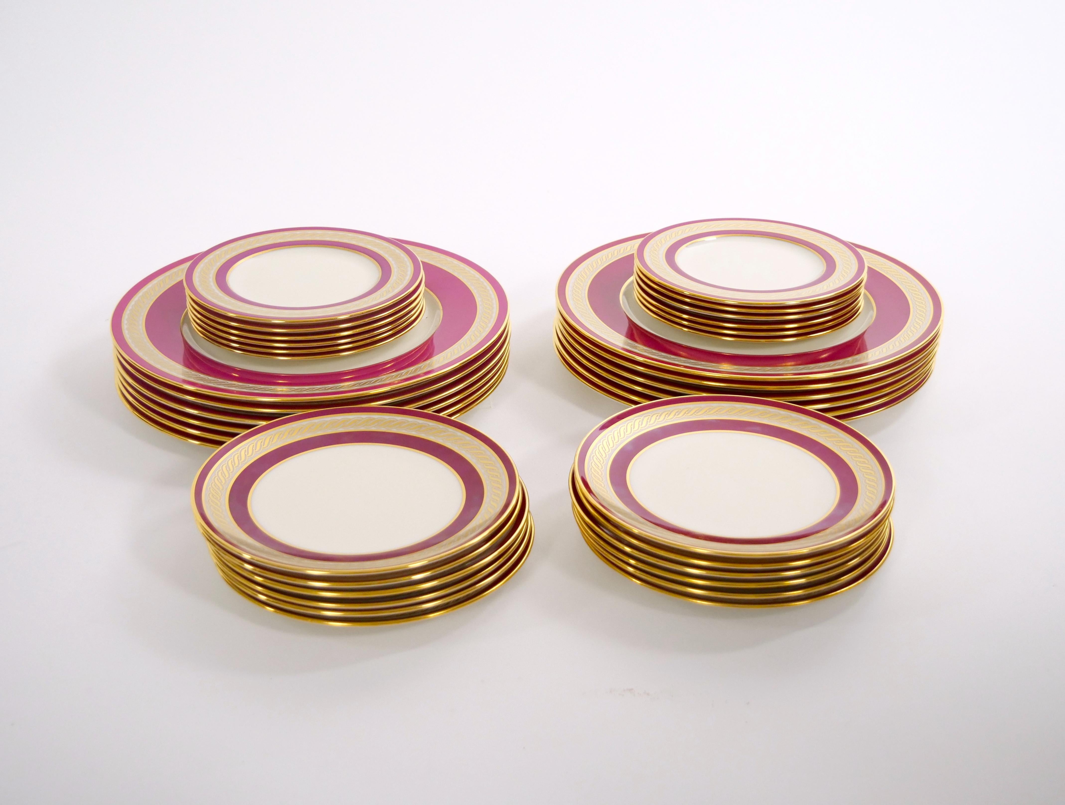 American Porcelain/Gilt Braid Decorated By Lenox for J.E Caldwell Dinner Set For Sale 5