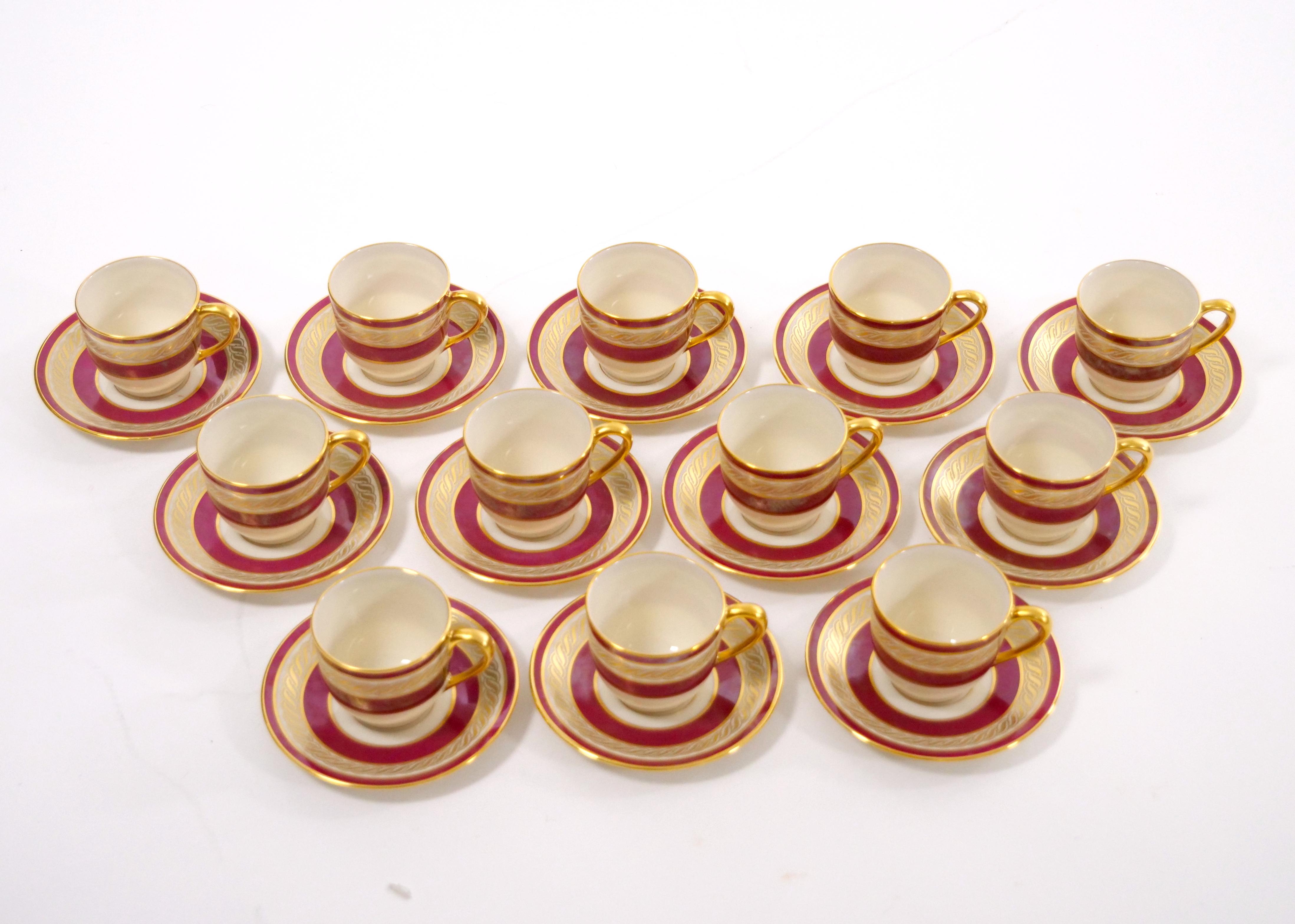 American Porcelain/Gilt Braid Decorated By Lenox for J.E Caldwell Dinner Set For Sale 3