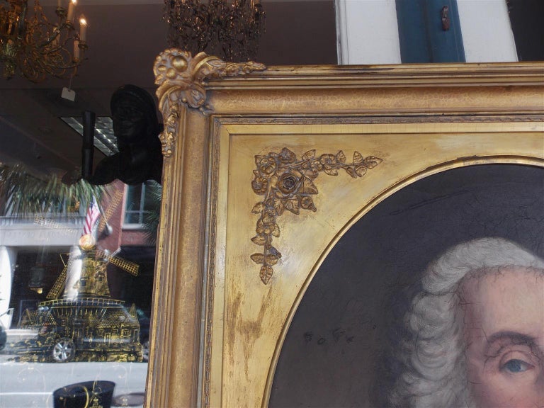 American Portrait of George Washington Oil on Canvas in Gilt Frame ...