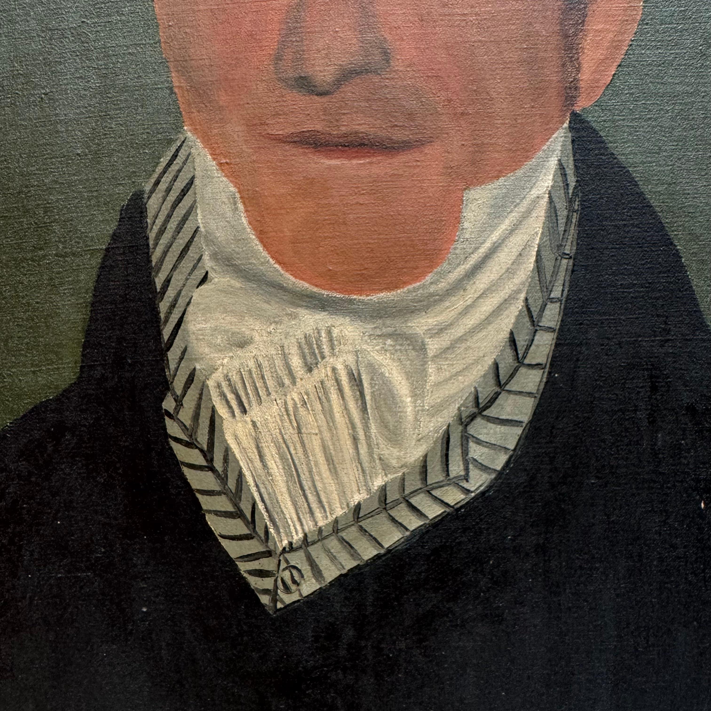 American Portrait Oil on Canvas Painting For Sale 3