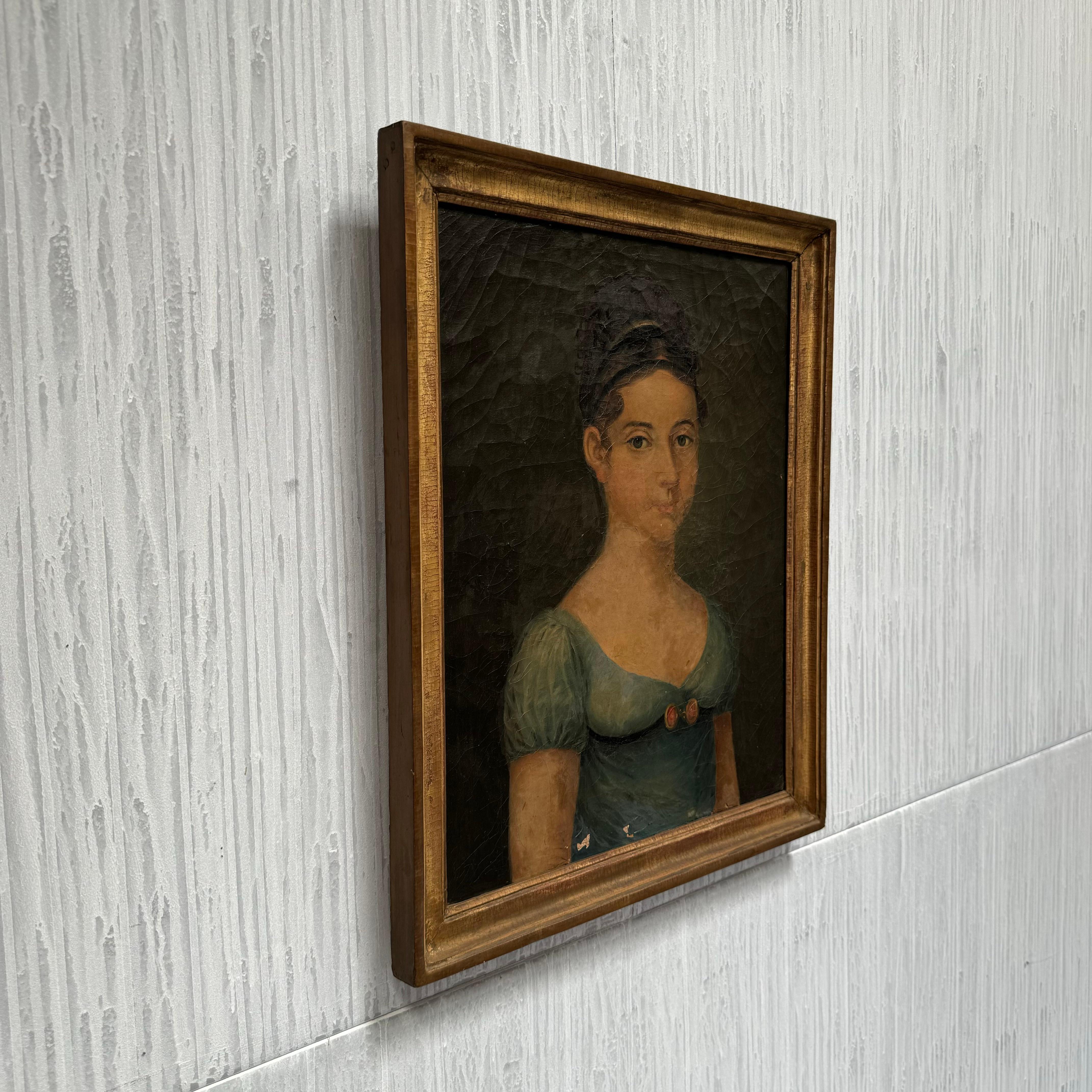 Retrato americano Pintura al óleo sobre lienzo en venta 2