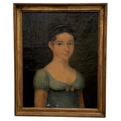 American Portrait Oil on Canvas Painting