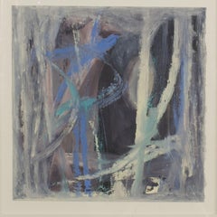 American Post-War Abstract Oil Painting on Paper, Modern, 20th Century