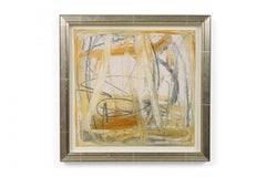 American Post-War Abstract Oil Painting on Paper, 20th Century