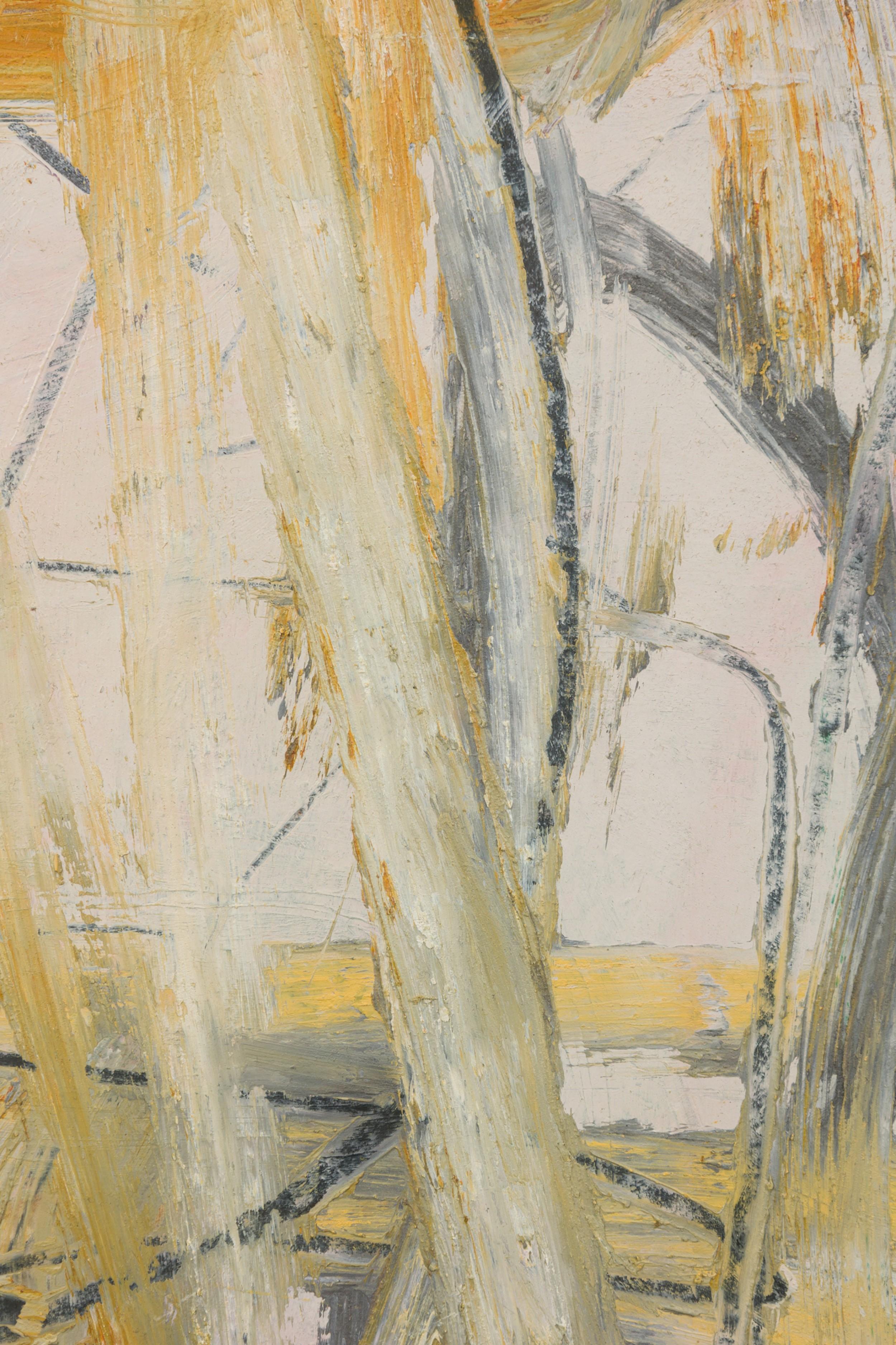 Peinture à l'huile abstraite américaine d'après-guerre Bon état - En vente à Queens, NY