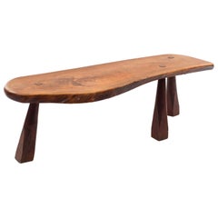 American Post-War Design Freeform Teak Top Bench