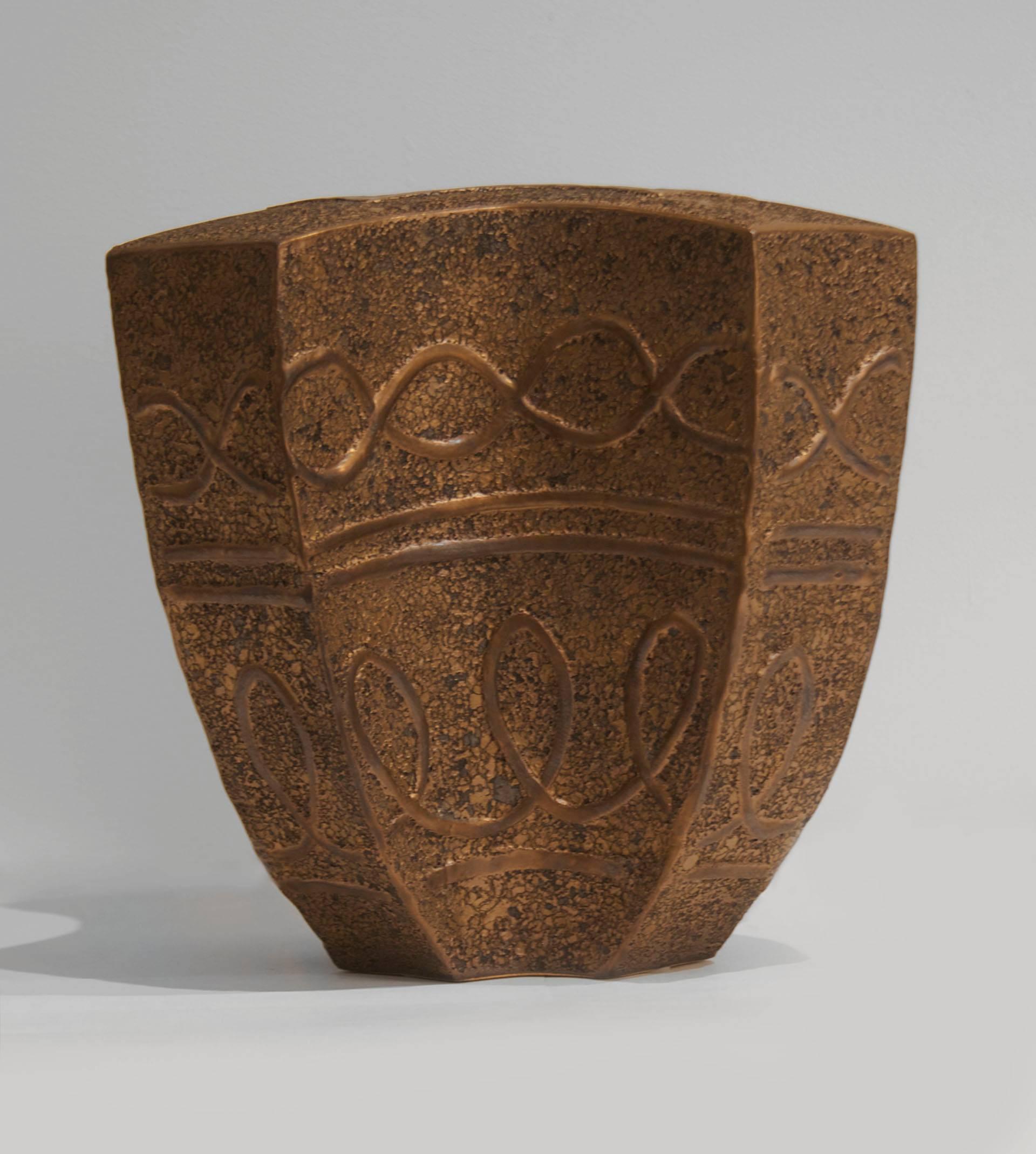 Post-Modern American Post-War Di Pasquale Brown Ceramic Vase