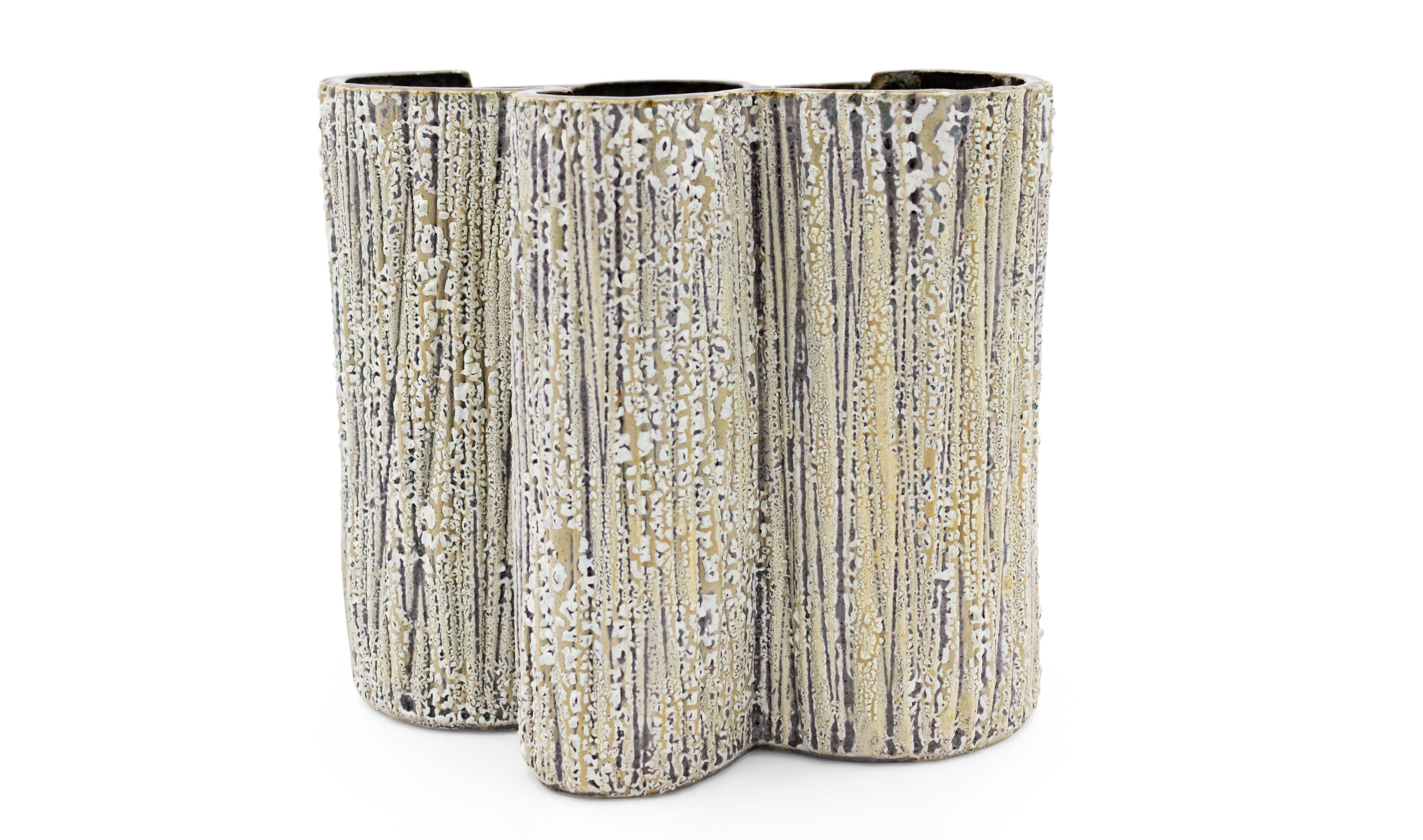 Contemporary American Post-War Di Pasquale Bark Textured Vase For Sale