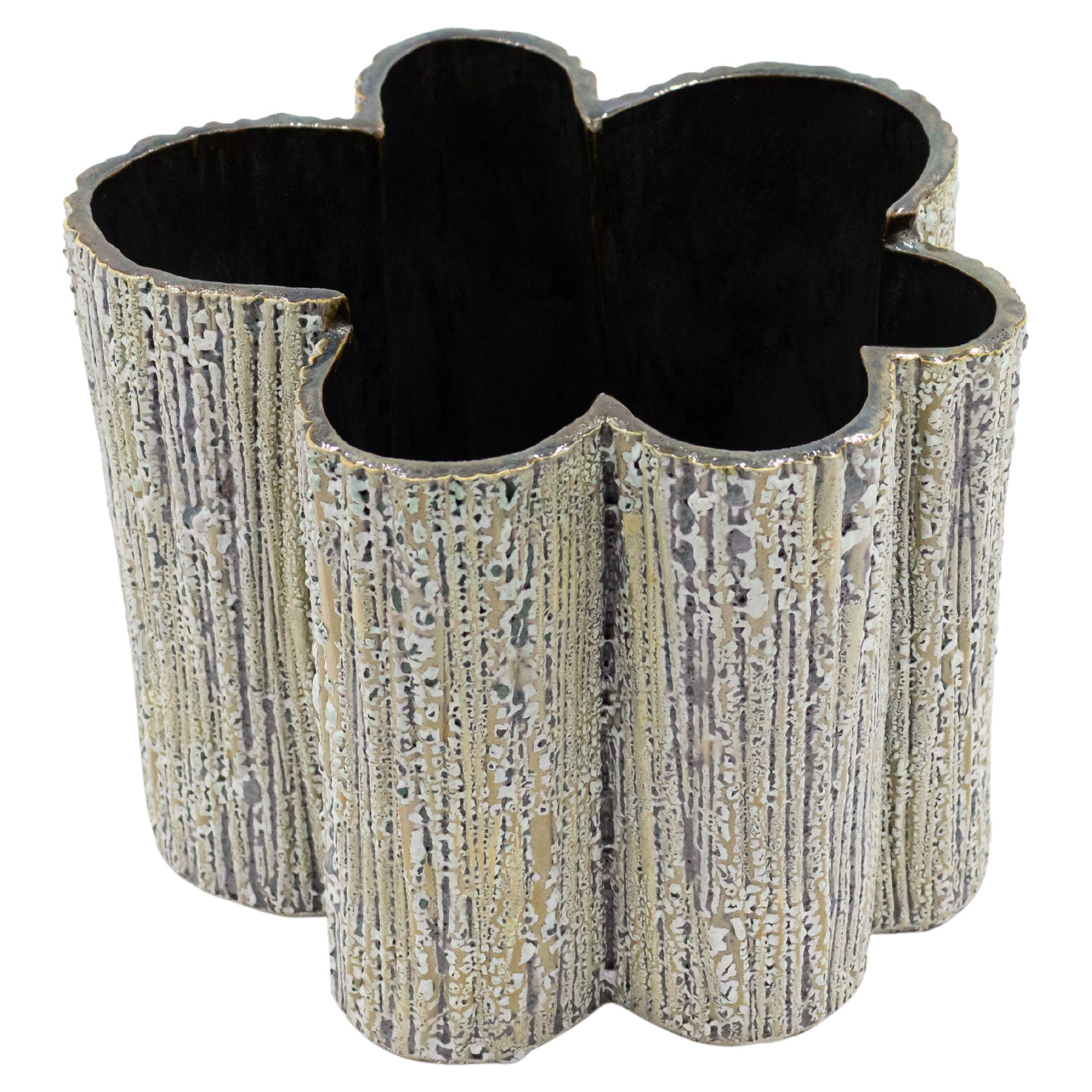 American Post-War Di Pasquale Bark Textured Vase For Sale