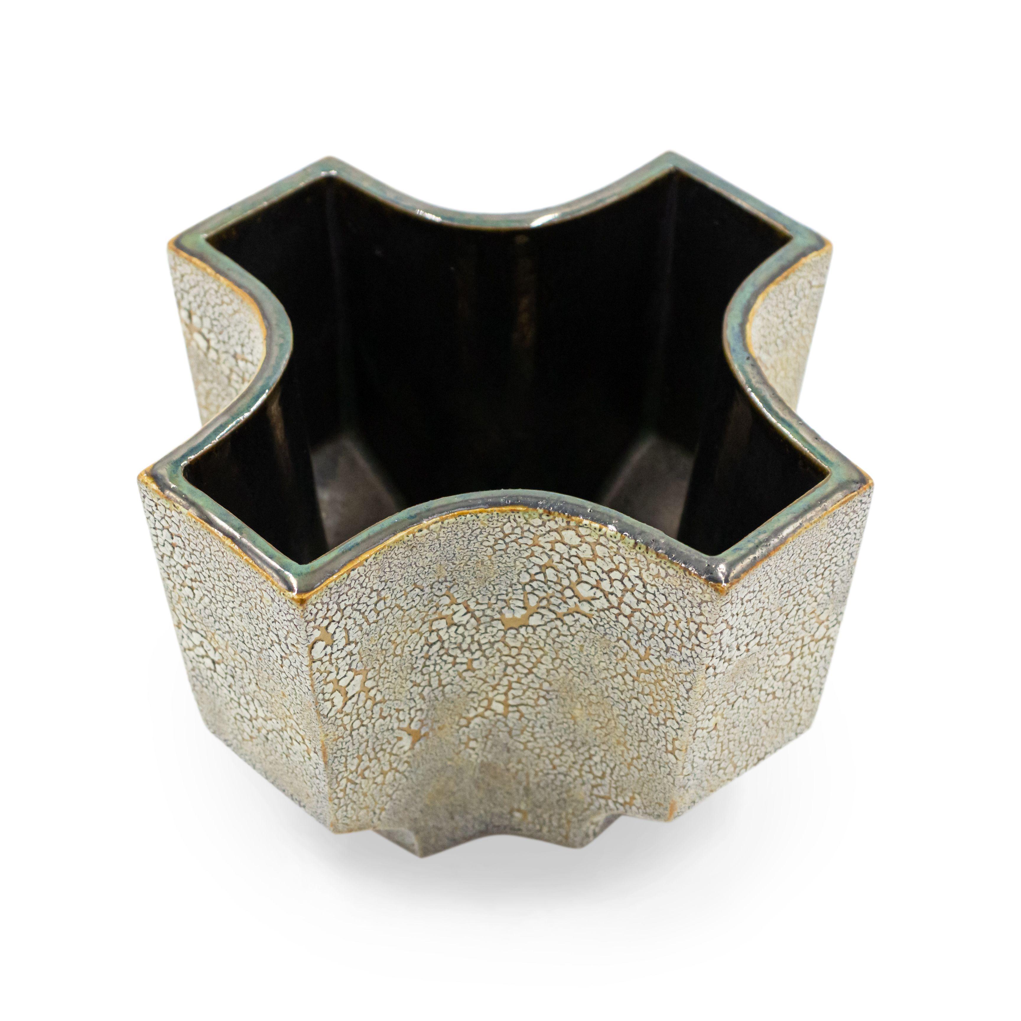 Porcellana Vaso americano del dopoguerra Di Pasquale beige con texture