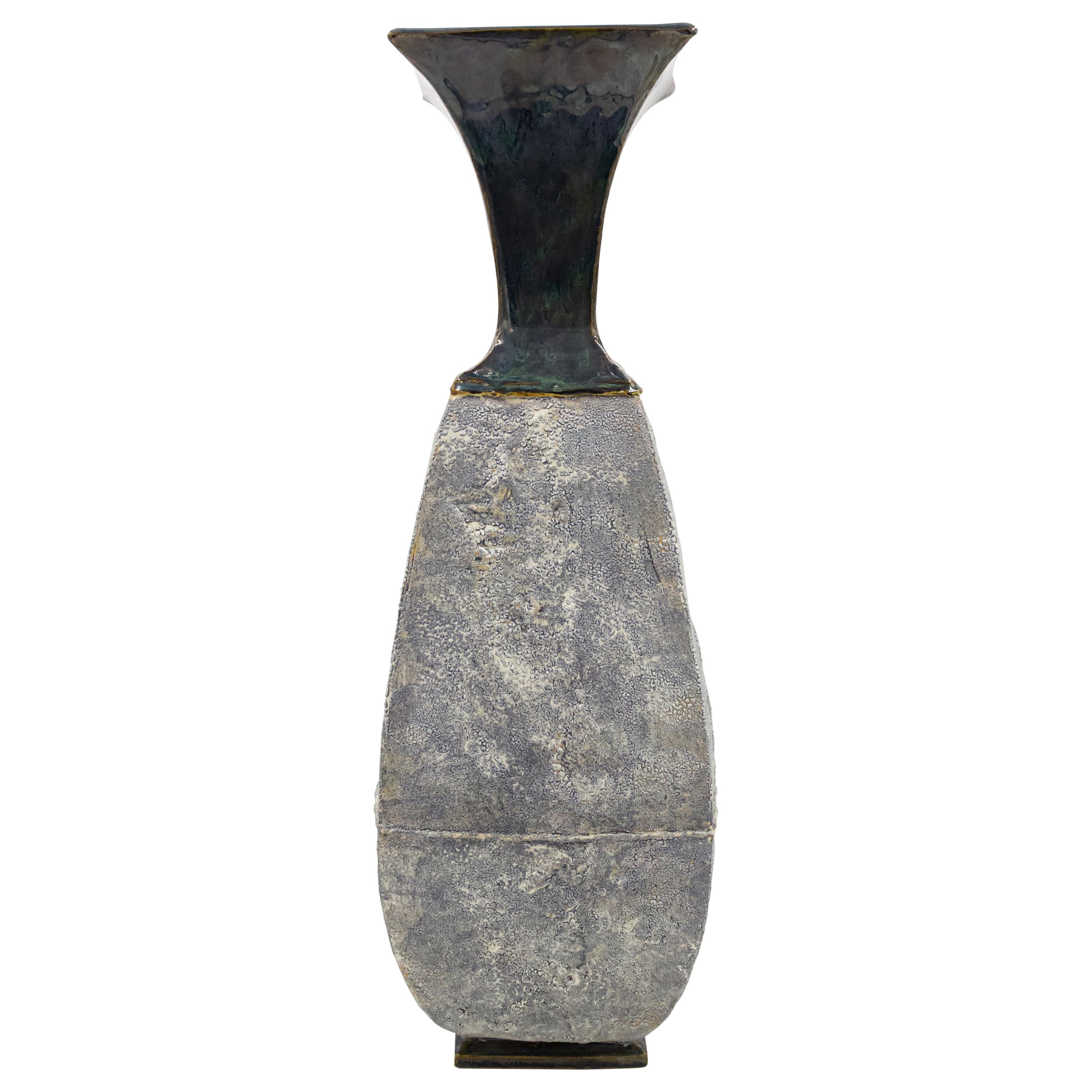 American Post-War Di Pasquale Gray Textured Vase For Sale